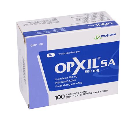 Thuốc Kháng Sinh Imexpharm Opxil Sa Cephalexin 500mg Hộp 100 Viên