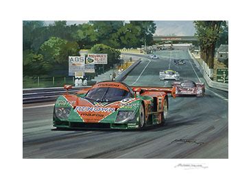 1991 Le Mans Mazda 787B Motorsport Art Print By Michael Turner