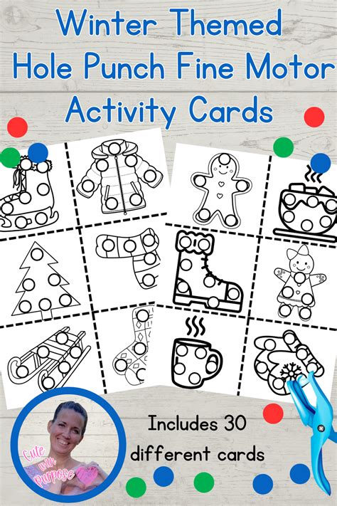 Winter Themed Hole Punch Cards Fine Motor Center Activities Ot Activities