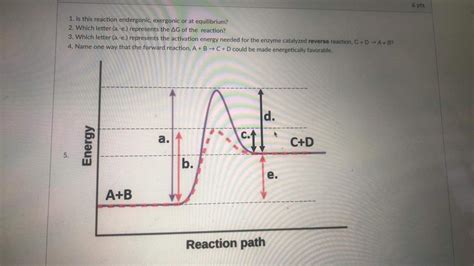 Solved 6 Pts 1 Is This Reaction Endergonic Exergonic Or At