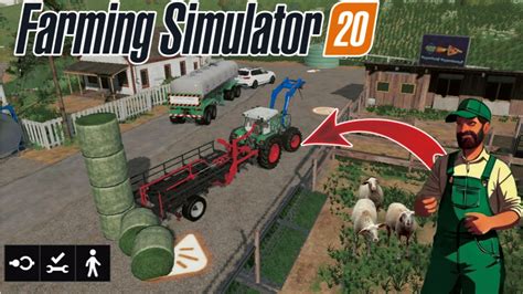 Sheep Feeding In Fs20 Making Bales Mowing Grass Farming