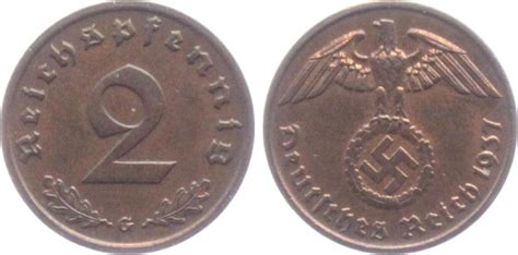 Drittes Reich G Reichspfennig Mit Hakenkreuz Ef Ma Shops