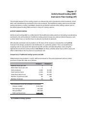 Chapter Activity Based Costing Abc And Just In Time Costing Docx