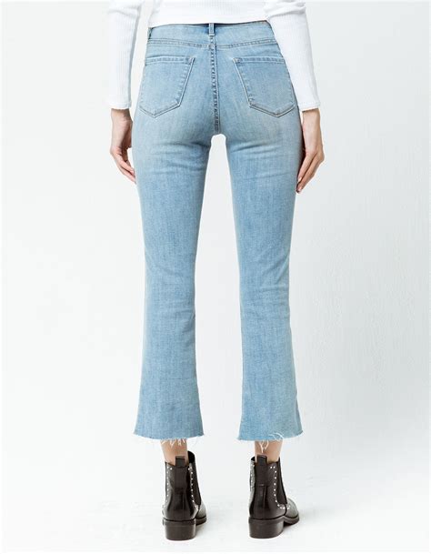 Rsq Sydney Crop Womens Ripped Flare Jeans Light Blast Tillys