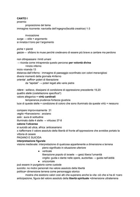 SOLUTION SCHEMA PURGATORIO CANTI 1 2 I II Con Parafrasi Studypool