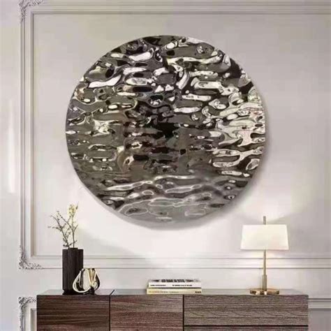 silver abstract art mirror wall sculpture | Art Metal Sculpture