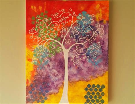 Original Tree Of Life Wall Art Abstract Tree Painting Whimsical Tree