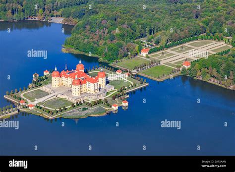 aerial view  moritzburg castle saxony germany stock photo alamy