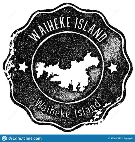 Sello Del Vintage Del Mapa De La Isla De Waiheke Ilustraci N Del Vector