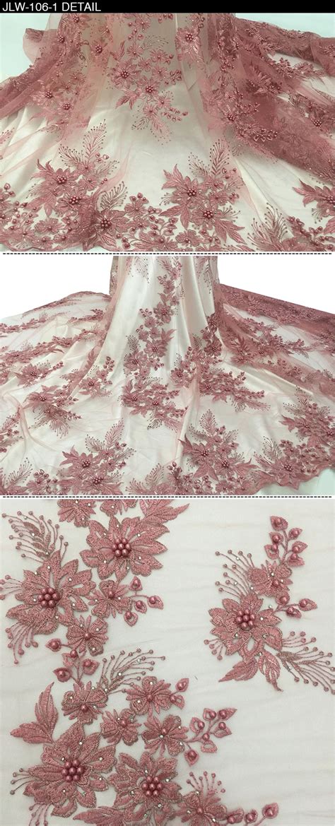 2021 Elegant Guangzhou African Embroidery Beaded French Lace Fabric