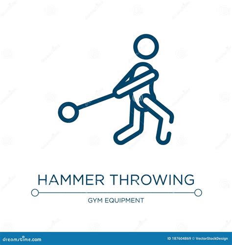 Hammer Throwing Icon Linear Vector Illustration From Sport Equipment