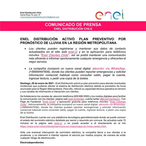 Plan De Contingencia De Enel Distribuci N Pdf Docdroid