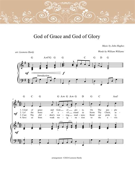 God Of Grace And God Of Glory Arr Leonora Hardy By John Hughes Sheet