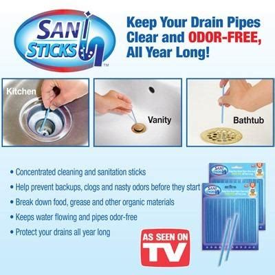 Sani Sticks Clear Drain Drainage Sink Pipes Clearing Odour Free Clog