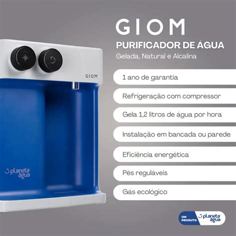 GLOBALFILTROS Purificador de Água Natural Gelada e Alcalina GIOM