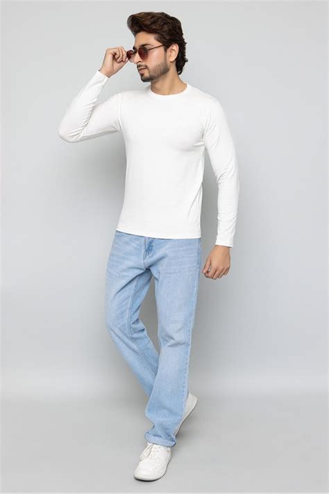 Cotton Lycra Plain Men Full Sleeves T Shirt Round Neck At Rs Piece