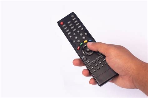 Premium Photo Hand Holding Tv Remote Isolated On White Background