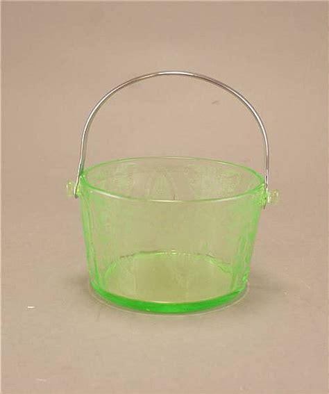 Lot Cambridge Ice Bucket Etch 732 Green Signed