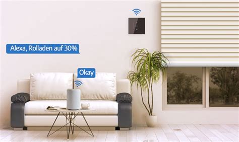 CURRYSMARTER 6Gen WLAN Rollladenschalter schwarz 4 Stücke