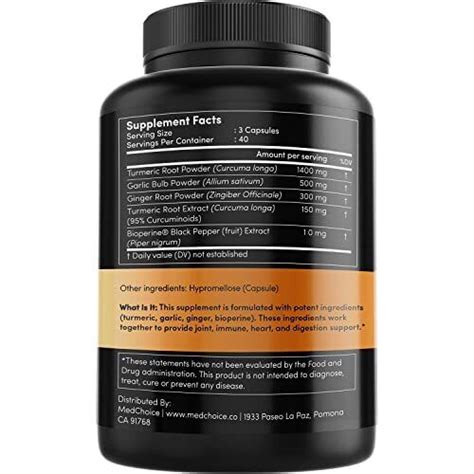 4 In 1 Turmeric Garlic Supplements W Bioperine 2360 Mg 360 Ct