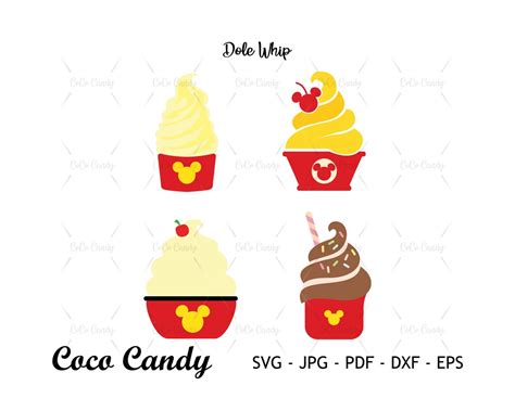 Mouse Dole Whip Svg Cake Svg Summer Snack Svg Disney Snack Svg Birthday