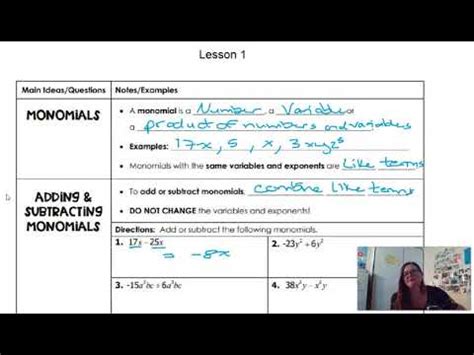 Adding And Subtracting Monomials Youtube