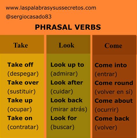 Phrasal Verbs Con Take Look Y Come Learn English Grammar English