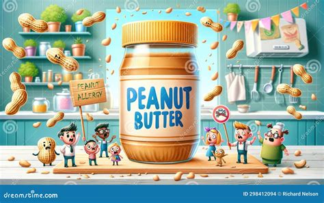 Peanut Butter and Allergy Awareness Stock Illustration - Illustration ...