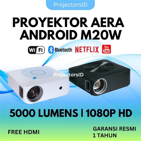 Jual Proyektor Android Wifi Bluetooth 5000 Lumens Smart Projector