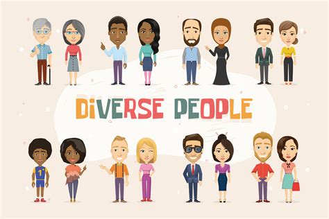 Cartoon Diversity People | People Illustrations ~ Creative Market