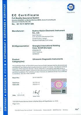 Certificados Xuzhou Kaixin Electronic Instrument Co Ltd