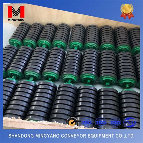 Conveyor Impact Idler Roller With Duro Hardness Rubber Discs