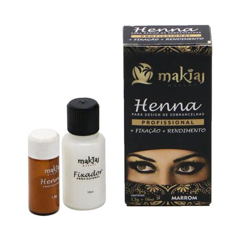 Henna Para Design De Sobrancelha 1 5g Fixador Profissional 10ml