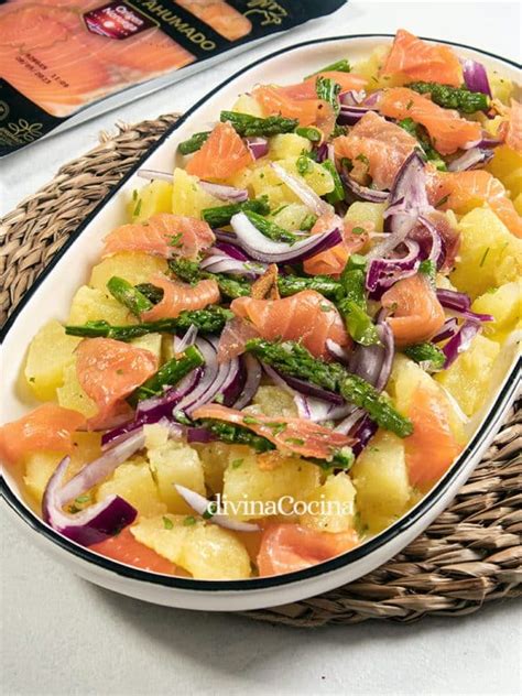 Ensalada de patatas con salmón y espárragos DIVINA COCINA