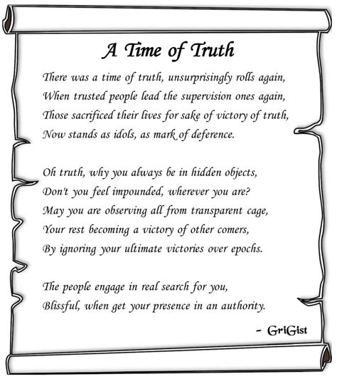 Poem A Time Of Truth