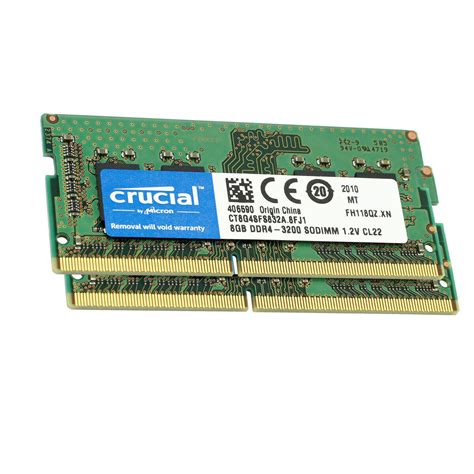 CRUCIAL 8GB X2 DDR4 3200 MHz PC4 25600 Laptop SODIMM Non ECC 260 Pin