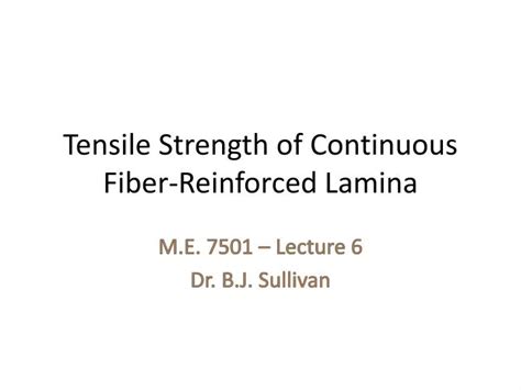 Ppt Tensile Strength Of Continuous Fiber Reinforced Lamina Powerpoint