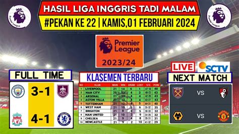 Hasil Liga Inggris Tadi Malam~liverpool Vs Chelsea~klasemen Epl 2023