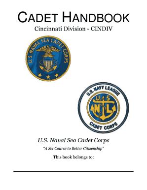 Fillable Online CADET HANDBOOK US Naval Sea Cadets Cincinnati