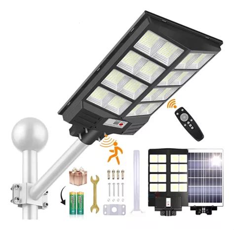 Suburbana Alumbrado Publico Led 800w Panel Solar Luz Blanca Color Negro