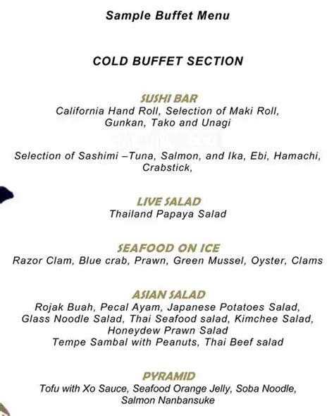 Burj Al Arab Food Menu