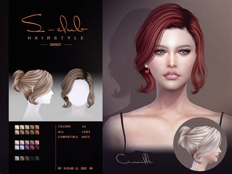 The Sims Resource Elegante Updo Hairstyle Camille