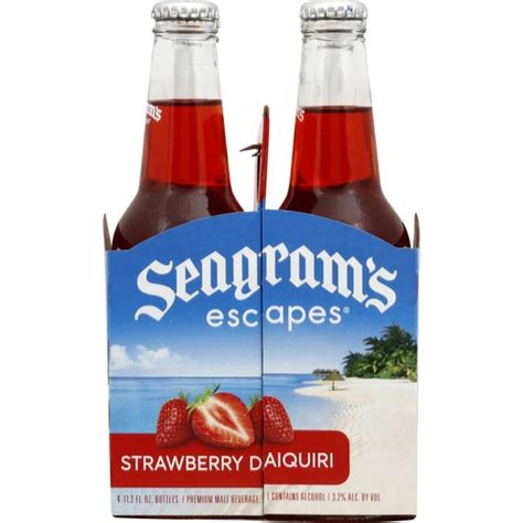 Seagrams Escapes Malt Beverage, Premium, Strawberry Daiquiri, 4 Pack ...