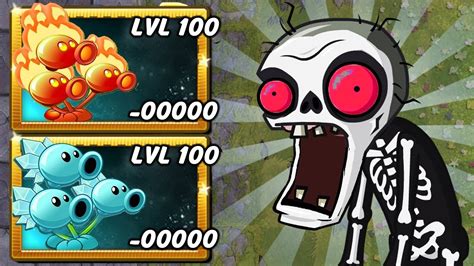 Plants Vs Zombies 2 FIRE PEASHOOTER LVL 100 Vs SNOW PEA LVL 100