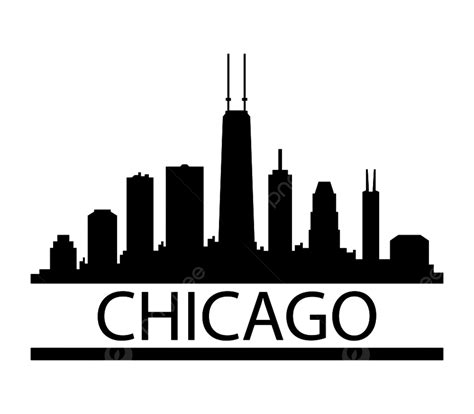 Chicago Skyline Silhouett Silhouette Vector Png Chicago Skyline