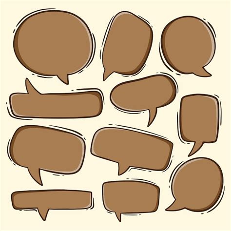 Premium Vector Collection Set Speech Bubbles Hand Drawn