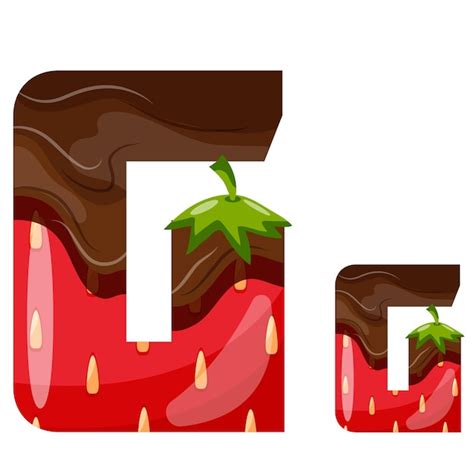 Dessin de fraise alphabet avec chocolat noir fondu à savoir dessin de