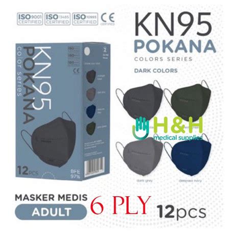 Jual POKANA KN 95 6 Ply Earloop Surgical Face Mask Adult Box Isi 12