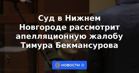 Суд в Нижнем Новгороде рассмотрит апелляционную жалобу Тимура