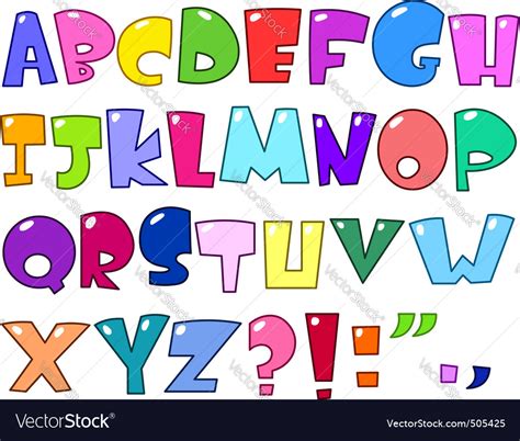 Cartoon Alphabet Royalty Free Vector Image Vectorstock